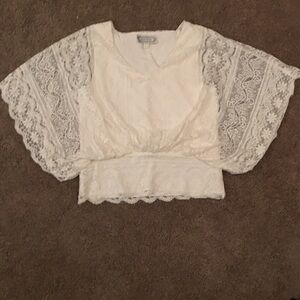 Beyond Vintage white Lace top